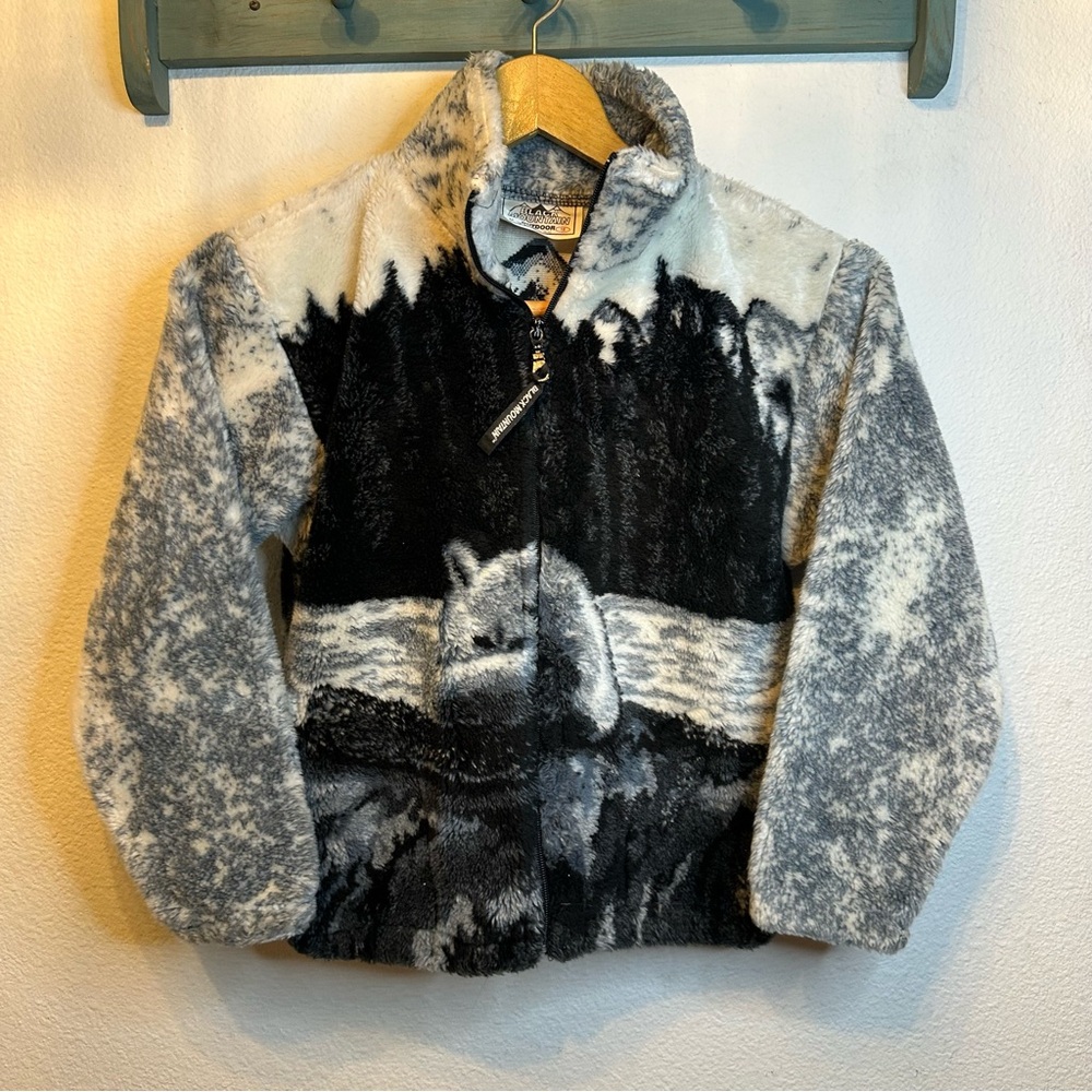 Cozy Kids Fleece Jacket - Black and Gray